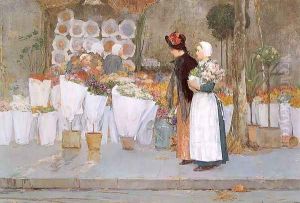 At the Florist 1889 by Childe Hassam