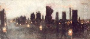 Across the Common on a Winter Evening, c.1885-86 by Childe Hassam