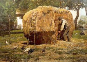 The Barnyard 1885 by Childe Hassam