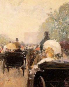 Carriage Parade 1888 by Childe Hassam