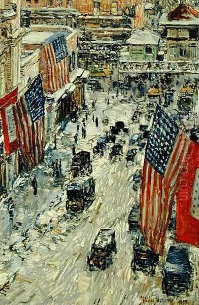 Flags on 57th Street, Winter 1918 - view 1