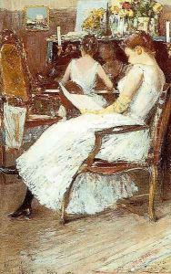 Mrs. Hassam and Her Sister 1889 by Childe Hassam