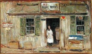 News Depot, Cos Cob, 1912 by Childe Hassam