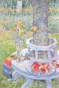 Mrs. Hassam's Garden at East Hampton 1934 by Childe Hassam