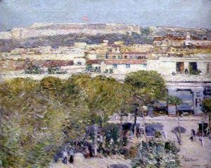 Place Centrale and Fort Cabanas, Havana, 1895 by Childe Hassam