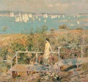 Yachts, Gloucester, 1889 by Childe Hassam