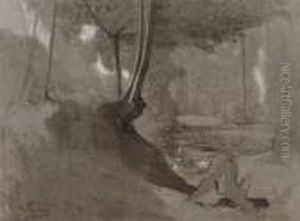 Paysage De Bord De Riviere by Adolphe Appian