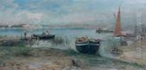 Bateaux Amarres Dans Une Petite Crique