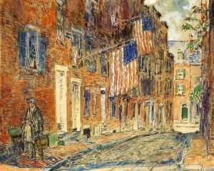 Acorn Street, Boston by Childe Hassam
