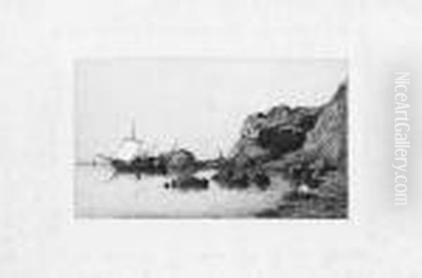 Barque De Pecheurs Faisant Escale Dans Les Rochers De Collioure - view 1