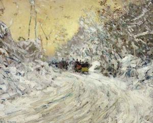 Sleigh Ride in Central Park by Childe Hassam