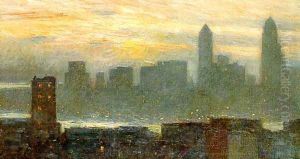 Manhattan's Misty Sunset, 1911 by Childe Hassam