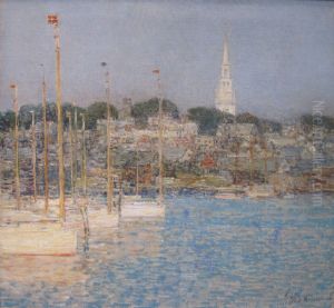 Cat Boats, Newport by Childe Hassam