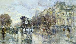 Les Grands Boulevards, Paris by Childe Hassam