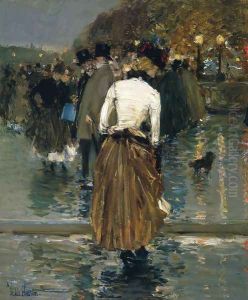 Promenade at Sunset, Paris by Childe Hassam
