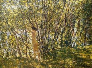 Nude in Sunlilt Wood by Childe Hassam