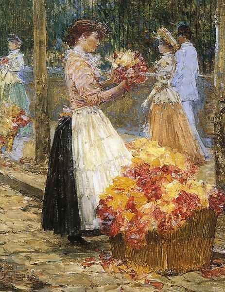 Woman Sellillng Flowers - view 1