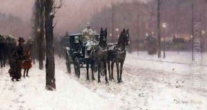Street Scene with Hansom Cab