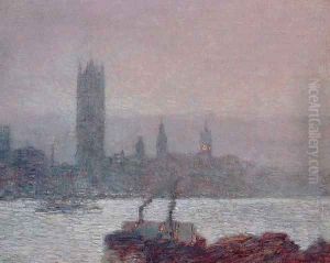 Houses of Parliament, Early Evening by Childe Hassam