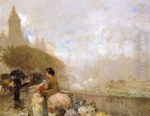 Flower Girl by the Seine, Paris by Childe Hassam