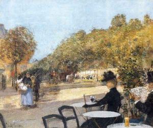 At the Cafe by Childe Hassam