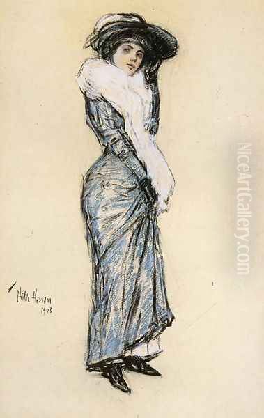 Portrait of a Lady in Blue Dress - view 1