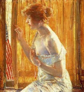 The Flag Outside Her Window, April 1918 by Childe Hassam