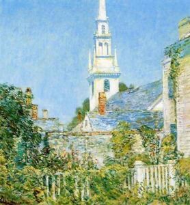 White Church at Newport by Childe Hassam