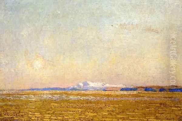 Moonrise at Sunset, Harney Desert - view 1