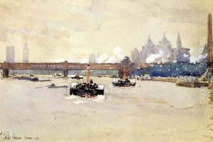 View of the Thames by Childe Hassam