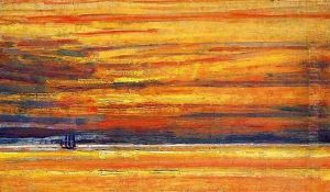 Sailing Vessel at Sea, Sunset by Childe Hassam