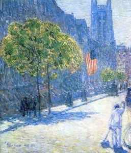 Just Off the Avenue, Fifty-Third Stret, May, 1916 by Childe Hassam
