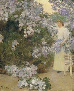 Mrs. Hassam in the Garden by Childe Hassam
