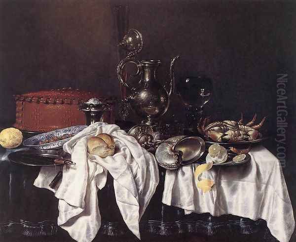 Still-Life with Pie, Silver Ewer and Crab 1658 - view 1