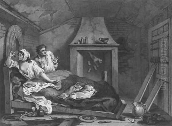 Idle 'Prentice Returned from Sea and in a Garrett with a Common Prostitute - view 1