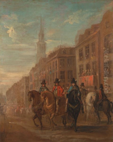 Restoration Procession of Charles II at Cheapside - view 1