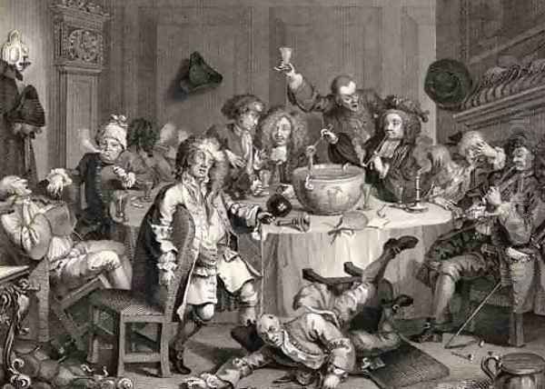 A Midnight Modern Conversation from The Works of William Hogarth - view 1