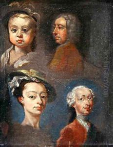 Study of Heads by William Hogarth