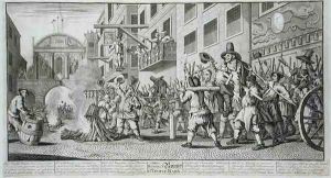 Burning ye Rumps at Temple Barr by William Hogarth