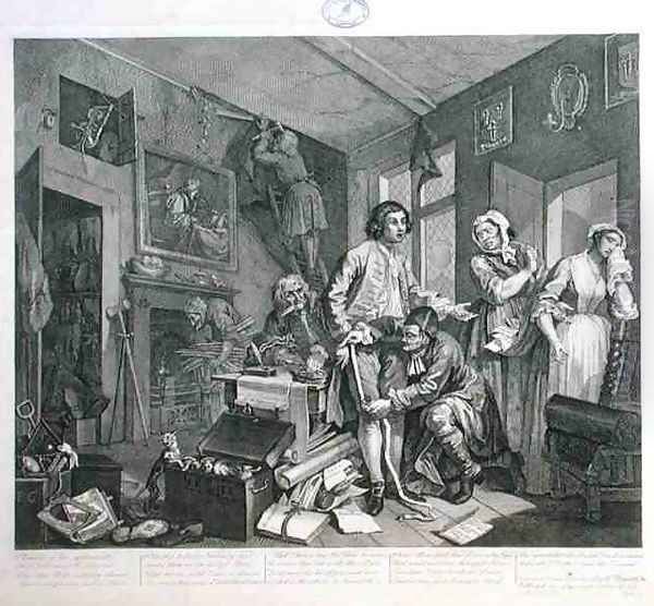 The Young Heir Takes Possession of the Misers Effects plate I from A Rakes Progress 2 - view 1
