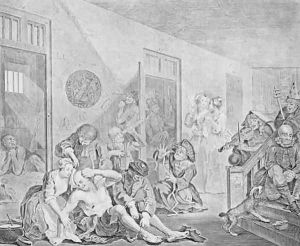 Scene in a Madhouse from A Rakes Progress by William Hogarth