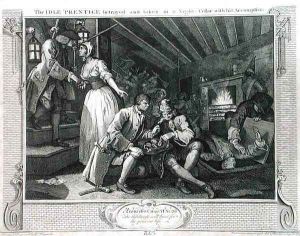 The Idle Prentice Betrayed by a Prostitute plate IX of Industry and Idleness