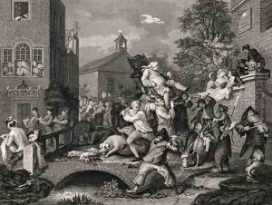 Scene in Bridewell plate IV from A Harlots Progress from The Works of William Hogarth by William Hogarth