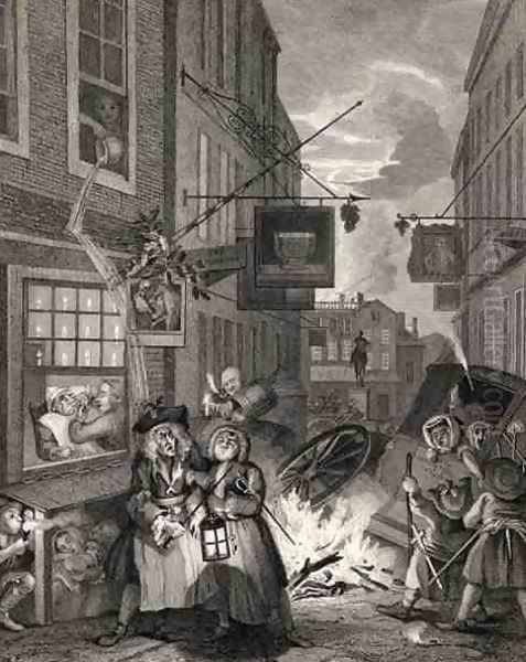 Times of the Day Night from The Works of William Hogarth - view 1