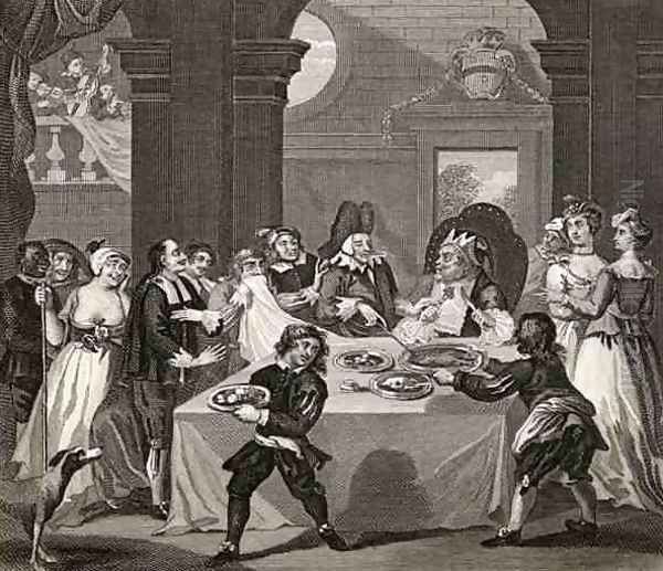 Sancho at the Feast Starved by his Physician from The Works of Hogarth - view 1