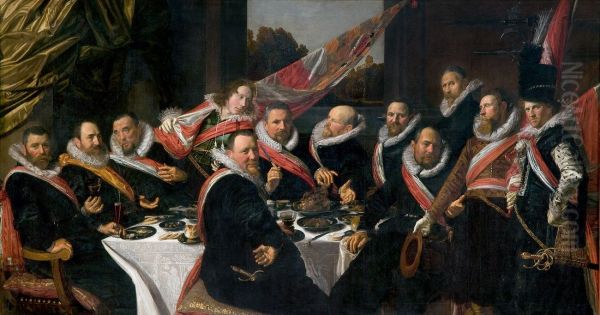Banquet of the Officers of the St George Civic Guard 1616 by Frans Hals