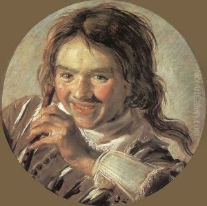 Boy holding a Flute (Hearing) by Frans Hals