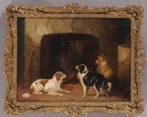 Two Setters And A Terrier by George Armfield