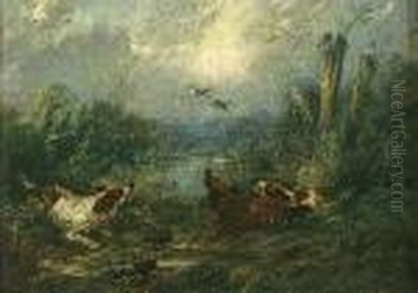Spaniels Flushing Birds - view 1