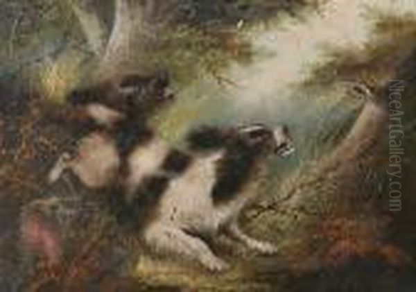 Spaniels Flushing A Woodcock, Signed - view 1